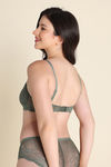 Zivame Dreamcatcher Padded Non Wired Medium Coverage Lace Bra - Four Leaf Clover — thumbnail 3